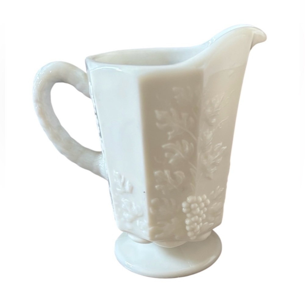 Vintage Westmoreland Paneled Grape Pitcher- Milk Glass